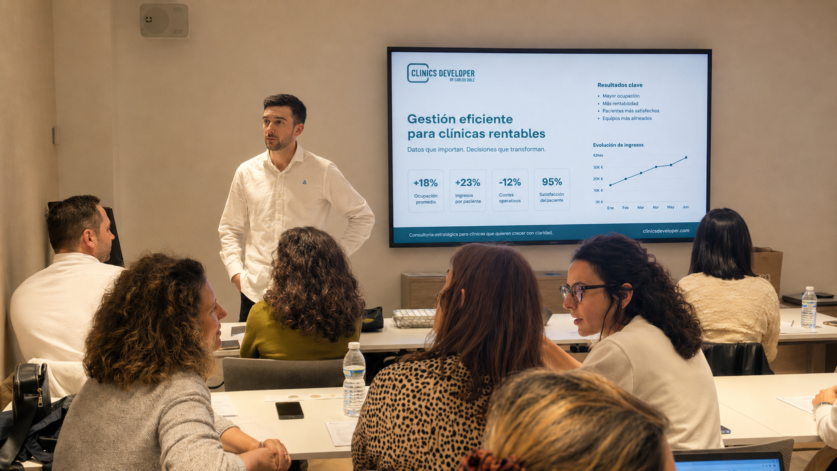 Carlos Dolz impartiendo una sesión de formación a un grupo de profesionales